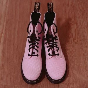 Dr. Martens pink waffle boots